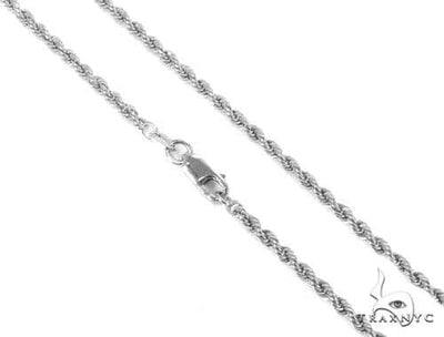 14K White Gold Diamond Cut Solid Rope 24 Inches 2.5mm   67535 - Image 1