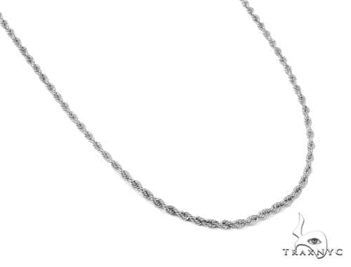 14K White Gold Diamond Cut Solid Rope 24 Inches 2.5mm   67535 - Image 2