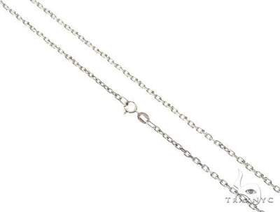 14K White Gold Cable Link Chain 18 Inches 1.4mm   64400 - Image 1