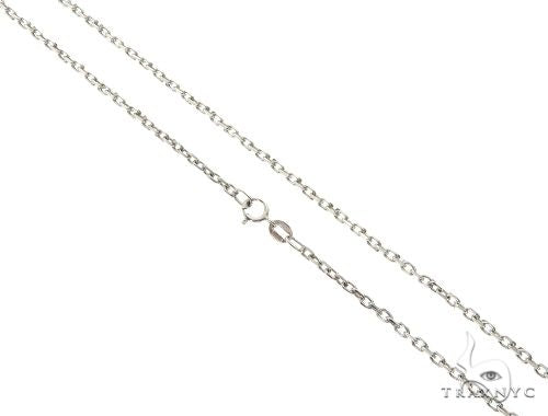 14K White Gold Cable Link Chain 18 Inches 1.4mm   64400 - Image 1