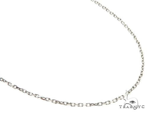 14K White Gold Cable Link Chain 18 Inches 1.4mm   64400 - Image 2