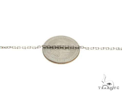 14K White Gold Cable Link Chain 18 Inches 1.4mm   64400 - Image 3