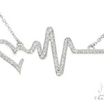 14K White Gold Diamond Heartbeat Necklace 65519 - Image 1