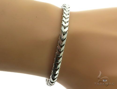 14K White Gold Men's Bracelet 61855 - Image 7