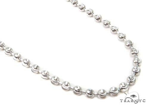 14K White Gold Moon Cut Link Chain 22 Inches 3mm   64800 - Image 1