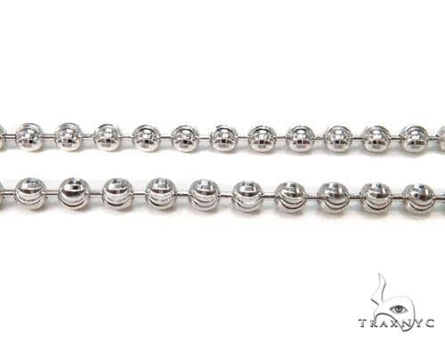 14K White Gold Moon Cut Link Chain 22 Inches 3mm   64800 - Image 2