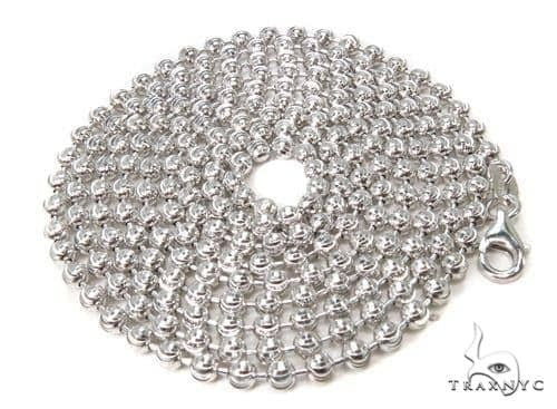 14K White Gold Moon Cut Link Chain 22 Inches 3mm   64800 - Image 6