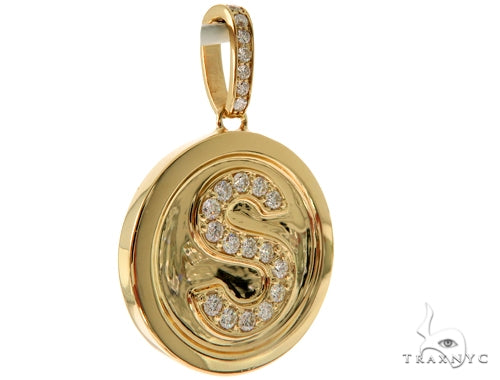 14K YG  Custom Made Initial Letter 'S' Pendant 57668 - Image 2