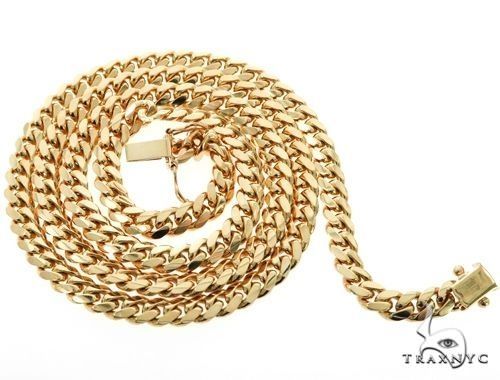 14K Yellow Gold Solid Miami Cuban Link Chain 64560 - Image 4