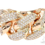 14K Yellow Gold 17mm 3 Row Diamond Miami Cuban Ring 65028 - Image 1
