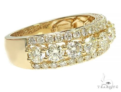 14K Gold 3 Row Diamond Ring 66174 - Image 3