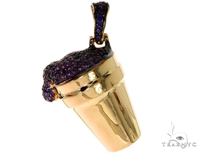 14K Yellow Gold Lean Pendant 57676 - Image 1