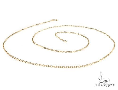 14K Yellow Gold Cable Link Chain 18 Inches 1.4mm   64395 - Image 4