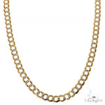 14K Yellow Gold Curb Diamond Cut Solid chain 3.6mm 16 inches 70164 - Image 1