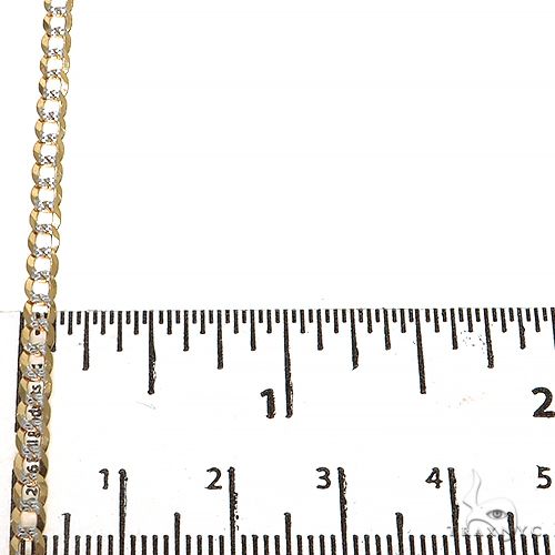 14K Yellow Gold Curb Diamond Cut Solid chain 3.6mm 16 inches 70164 - Image 4