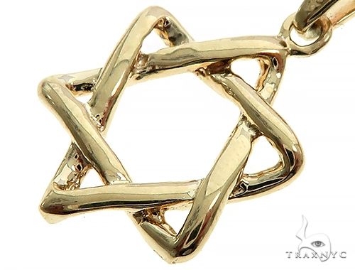 14K Yellow Gold David Star Pendant Set 65941 - Image 3