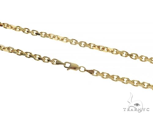 14K Yellow Gold Diamond Cut Solid Anchor Chain 18 Inches 3mm 70122 - Image 2