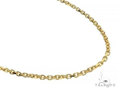 14K Yellow Gold Diamond Cut Solid Anchor Chain 22 Inches 2.5mm 70123 - Image 1