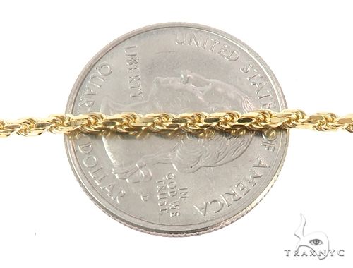 14k Yellow Gold Diamond Cut Solid Rope Chain 22 Inches 2.5mm 64770 - Image 3