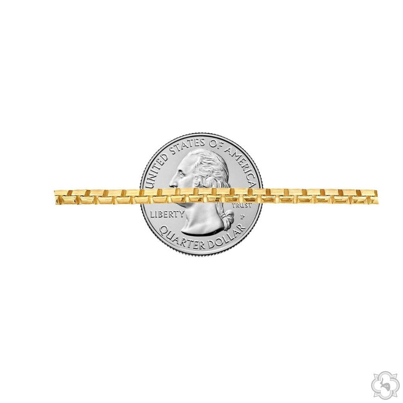 14K Yellow Gold Diamond Cut Solid Round Box Link Chain  22 Inches 3mm 70642 - Image 3