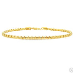 14K Yellow Gold Diamond Cut Solid Round Box Bracelet 8 Inches 3mm 70644 - Image 1