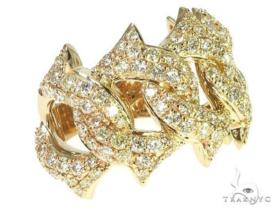 14K Gold Diamond Spiked Cuban Link Ring 66170 - Image 1