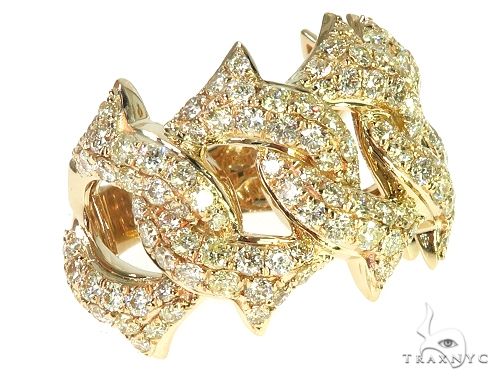 14K Gold Diamond Spiked Cuban Link Ring 66170 - Image 1