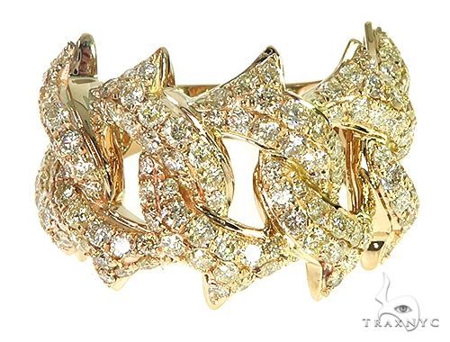 14K Gold Diamond Spiked Cuban Link Ring 66170 - Image 2