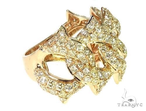14K Gold Diamond Spiked Cuban Link Ring 66170 - Image 3