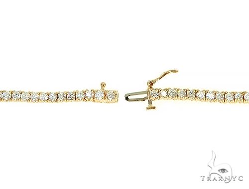 14K Yellow Gold Diamond Tennis Chain 18 Inches 2.9 mm 69843 - Image 6