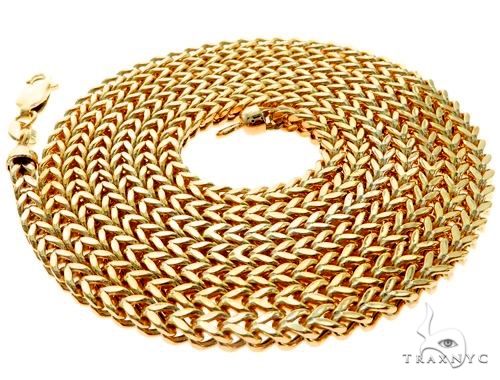 14K Yellow Gold Hollow Franco Link Chain 28 Inches 2.8mm   64434 - Image 4