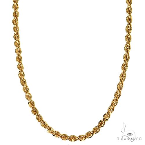 14k Yellow Gold Hollow Rope  18 Inches 2.1mm 64539 - Image 1