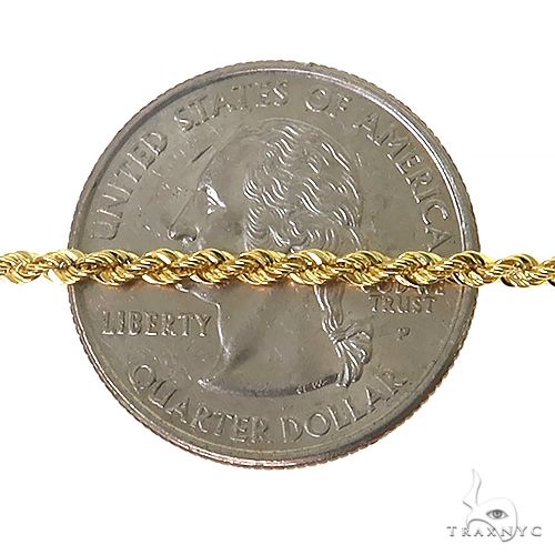 14k Yellow Gold Hollow Rope  18 Inches 2.1mm 64539 - Image 6