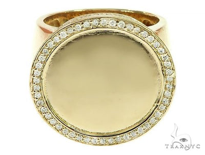 14K Yellow Gold Memorial Photo Ring 65760 - Image 1