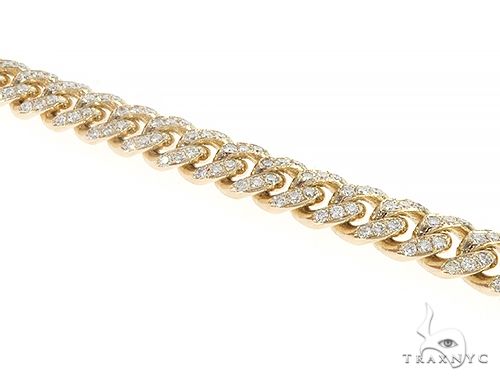 14K Yellow Gold Miami Cuban Diamond Bracelet 65224 - Image 2