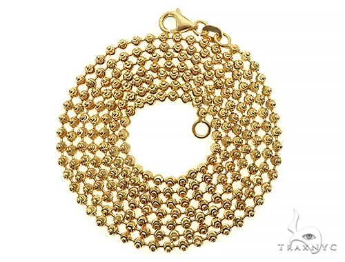 14k Yellow Gold Moon Cut Link Chain 24 Inches 2mm 66033 - Image 3