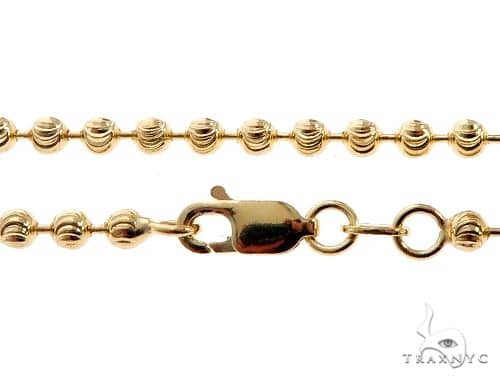 14K Yellow Gold Moon Cut Link Chain 24 Inches 4mm   65177 - Image 5