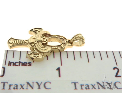 14K Yellow Gold TraxNYC's Mystique Ankh Cross Crucifix 57203 - Image 7