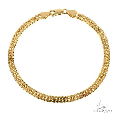 14K Yellow Gold Solid Double Curb Link Bracelet 8 Inches 4.6mm   67792 - Image 1