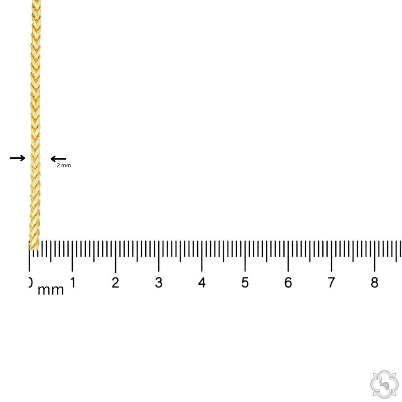14K Yellow Gold Solid Franco  16 Inches 2mm 70736 - Image 5