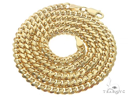 14K Yellow Gold Solid Miami Cuban Link Chain 18 Inches 4mm 70140 - Image 3
