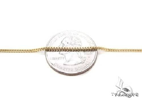 14K Yellow Gold Solid Thin Franco Chain 22 Inches 1.6mm   67977 - Image 3