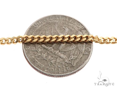 14K Yellow Gold Solid Thin Miami Cuban Link Chain 20 Inches 2.5mm   65541 - Image 4