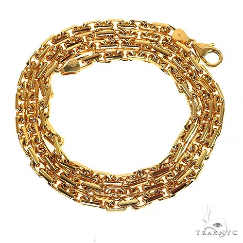 14K Yellow Gold Thin Diamond Cut Solid Anchor Cable Link 18 Inches 3.7mm 70254 - Image 3