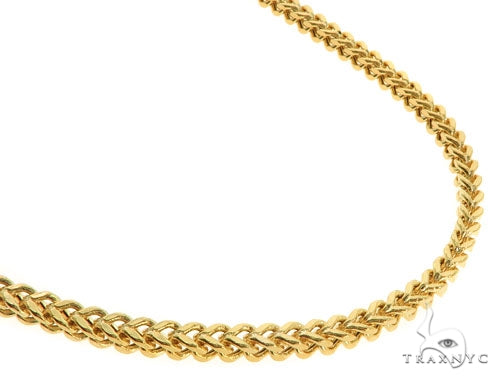 14k Yellow Gold Hollow Franco Link Chain  3.5mm 26 Inches  57294 - Image 2
