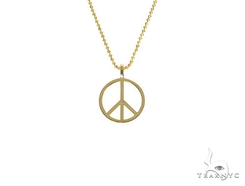 14k Gold Peace and Love Pendant Set 66336 - Image 3