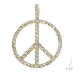 14k Gold Peace and Love Pendant Set 66339 - Image 1