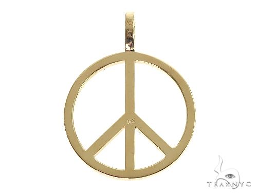 14k Gold Peace and Love Pendant Set 66339 - Image 3