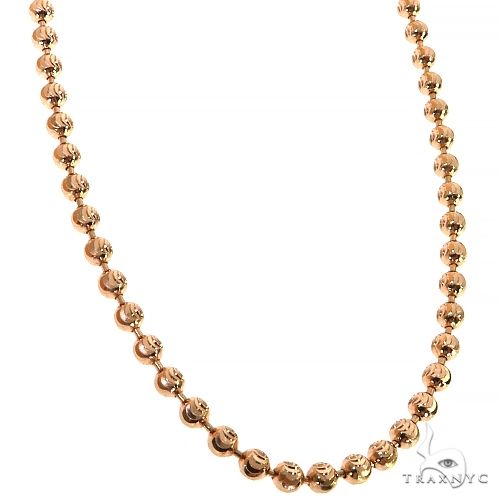 14k Rose Gold Moon Cut Chain 24 inches 3mm   64609 - Image 2