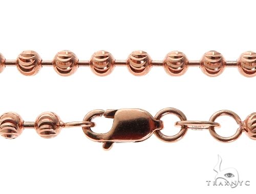 14k Rose Gold Moon Cut Chain 24 inches 3mm   64609 - Image 6